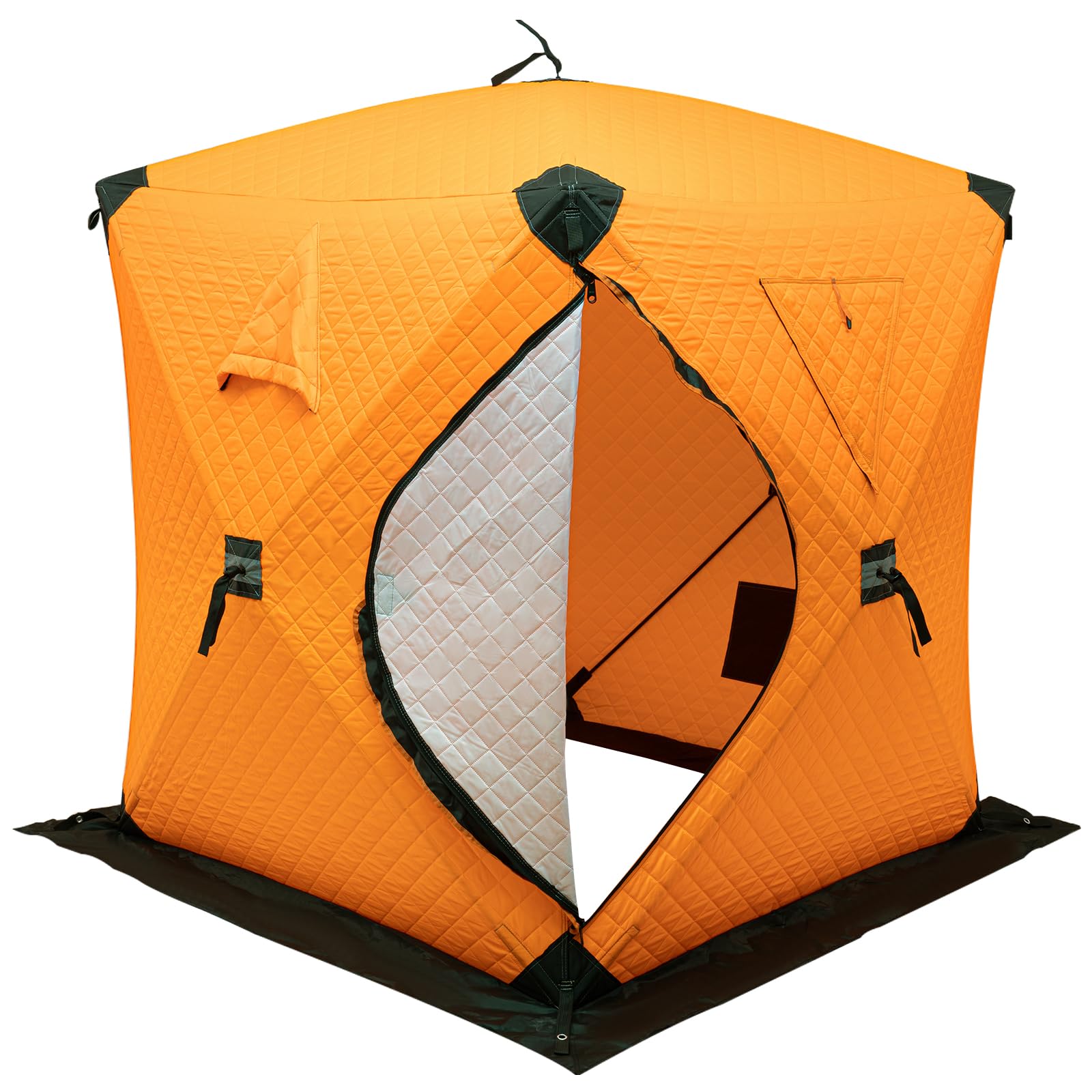 Eisangelzelt, 165 * 145cm Zelt zum Eisfischen, Angelzelt Wetterfest und Schneeschutz, 210D Oxford Stoff Camping Zelt Windschutz, Gute Wärmespeicherung