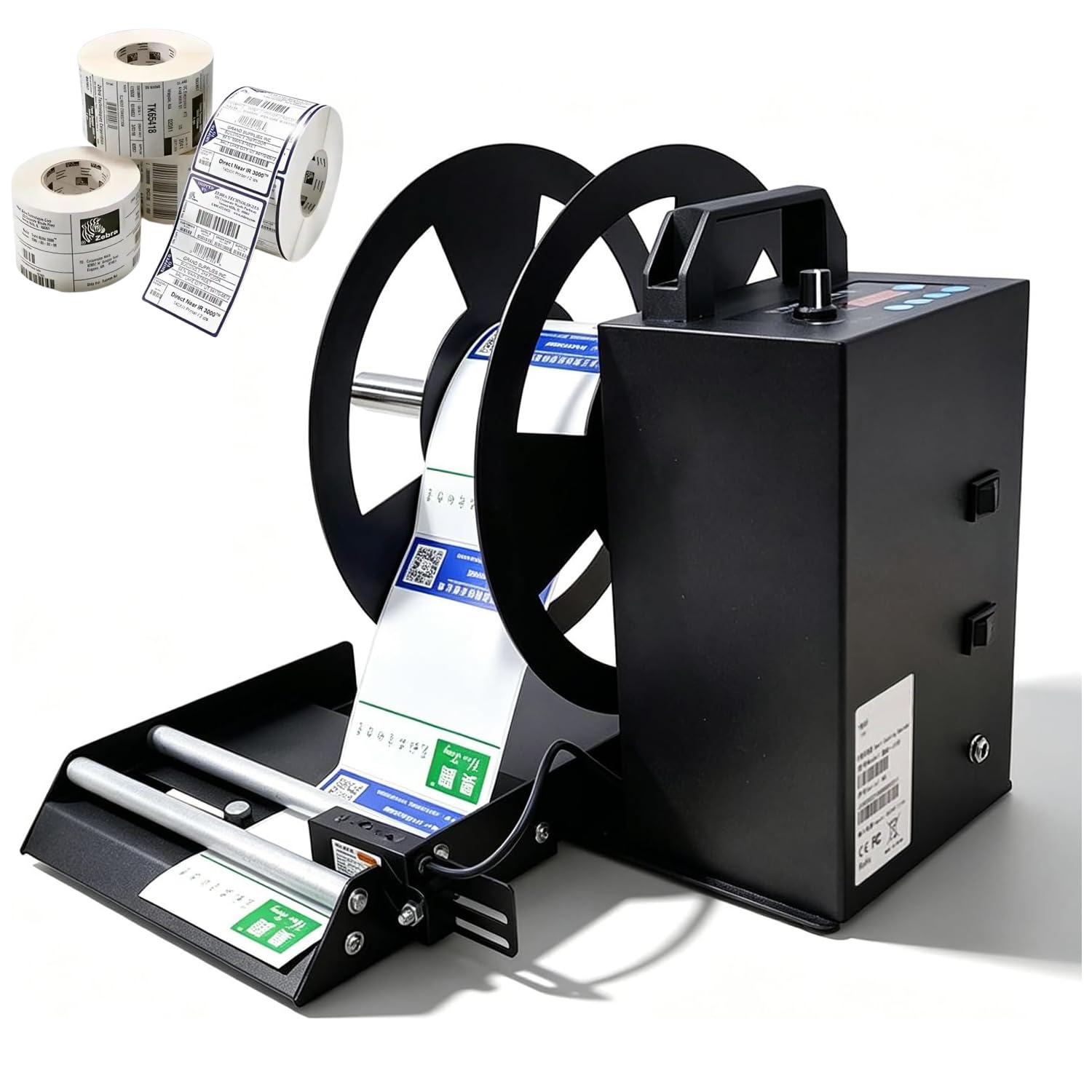 HiJiuAn Counting Label Rewinder, Automatic Label Winder Machine, Width 15cm/outer Roll Diameter 23cm, Dual-rod Paper Hold-down Sensor, Bi-directional Rewinding, With 1"/1.5"/3" Core, For Logistics