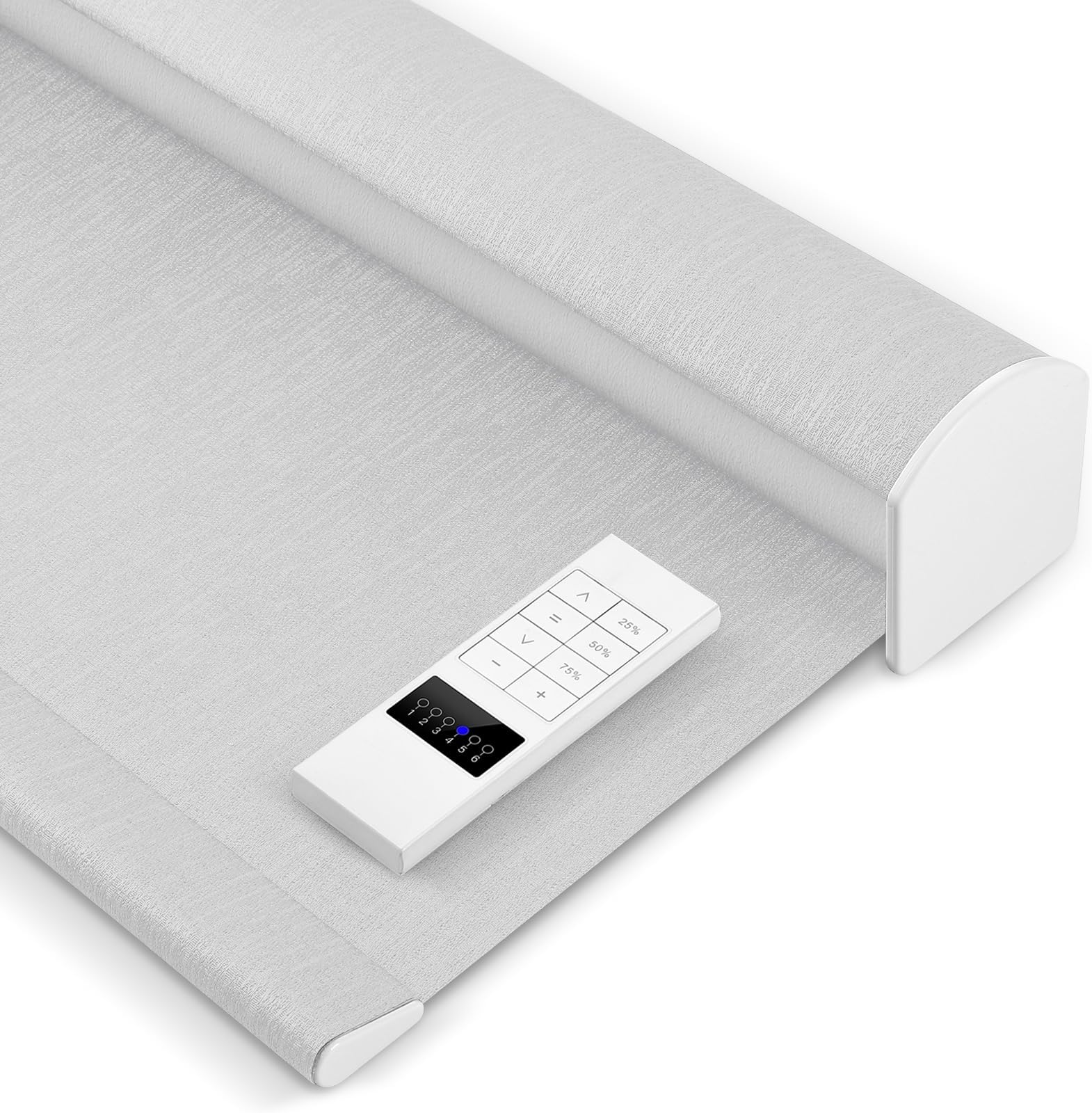 Zshine Motorized Blackout Window Blinds Customize Width (23-95 Inches) Remote Control Wireless and Rechargeable Roller Shades Blinds for Windows, Home, Office, Hotel, Club, Restaurant(82164A)