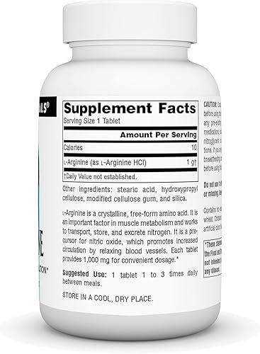 Miniatura 2 de Source Naturals L-Arginina Promueve Aumento De La Ciculación* 1000 mg Forma Libre - 50 Tabletas