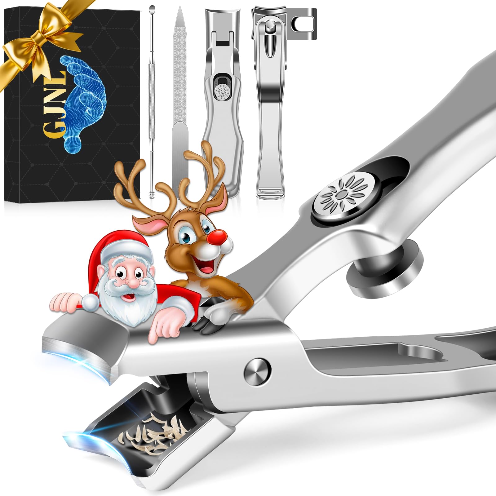 Popular Wide Jaw Opening Toenail Clippers with Catcher & 360°Rotary Nail Clippers for Seniors, No Splash Mess Free Self Collecting Nail Cutter w Catching Storage Unique Novelty Gifts for Men Women