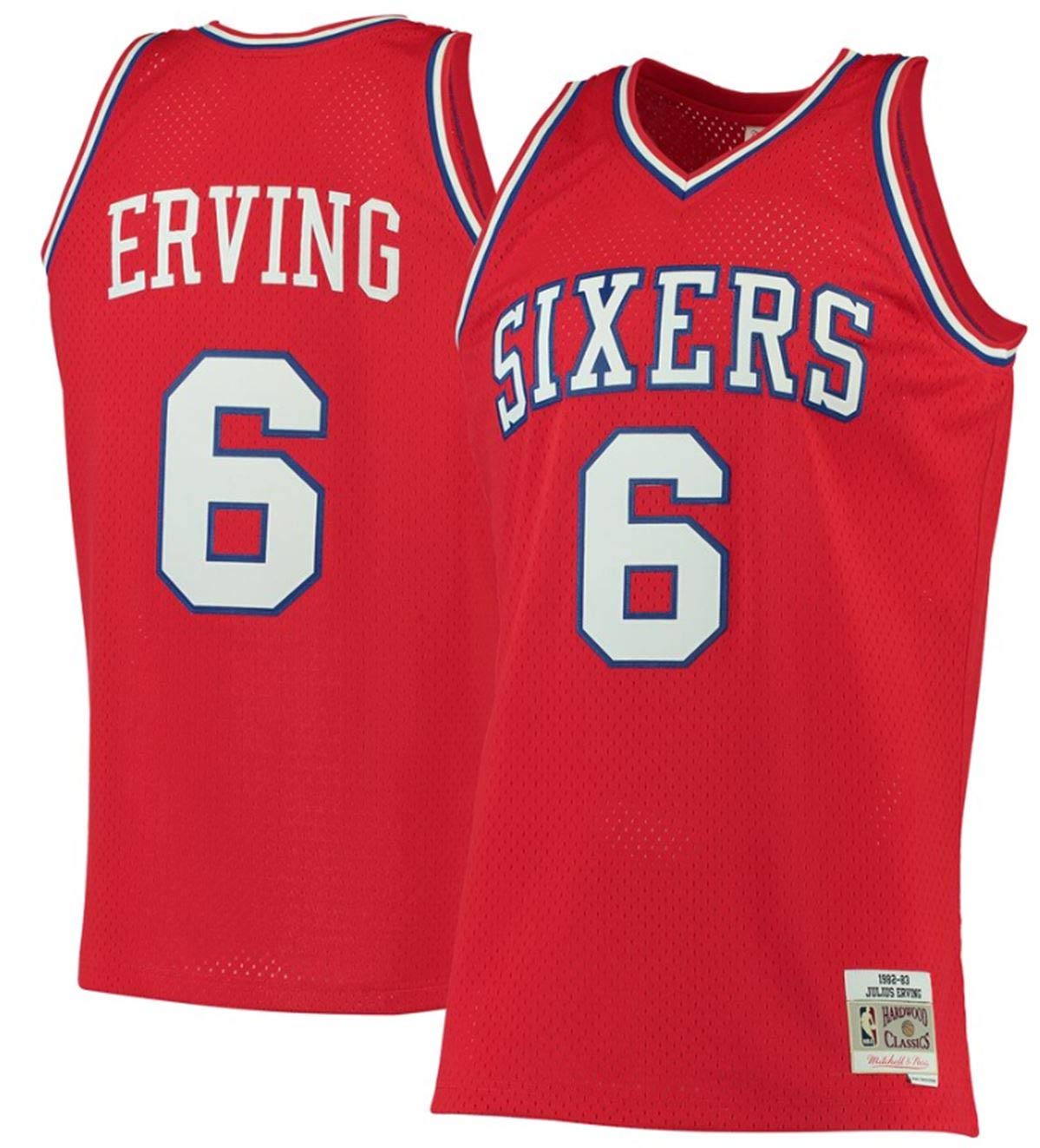 Amazon.com : Mitchell and Ness Erving Sixers Red Swingman Jersey