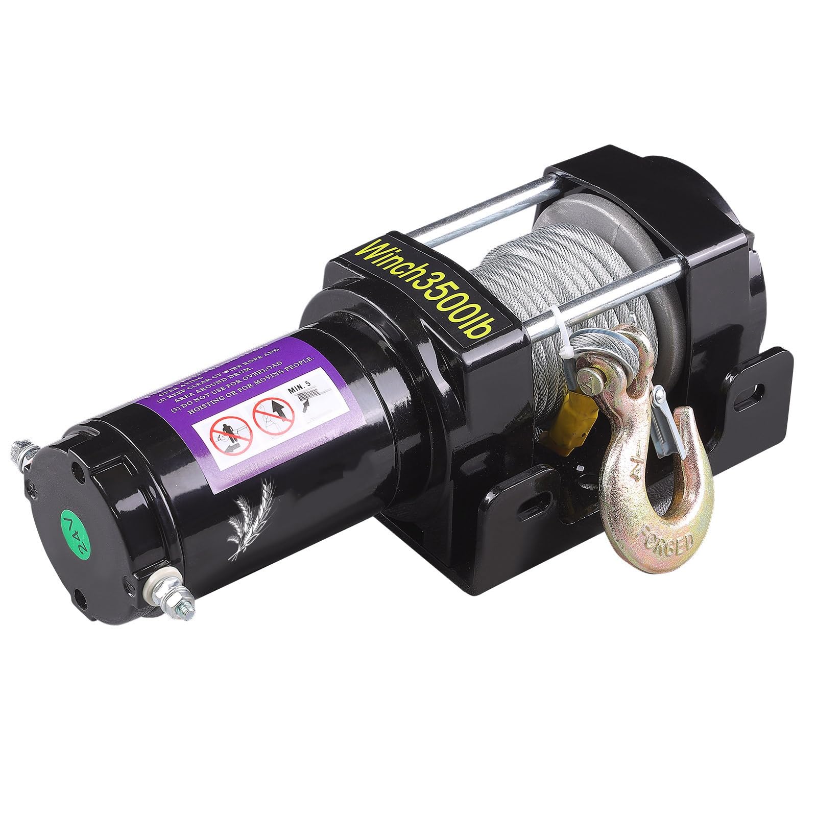 3500 lbs Winch Elektrische Seilwinde 12V Elektro-Seilwinde IP67 Wasserdicht mit Stahlseil & Funkfernbedienung für Quad, Auto Anhänger