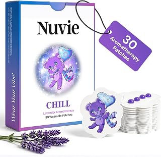 CHILL Aromatherapy Wearable Patches I Poppable Essential Oil Beads I Lavender Scent I 30 Count | Bear Shape