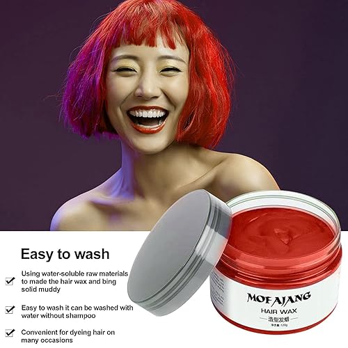 Vista 24 de Color de cabello temporal negro, cera de color natural para el cabello, espray de color de cera para el cabello, 4.23 onzas, pomadas de tinte