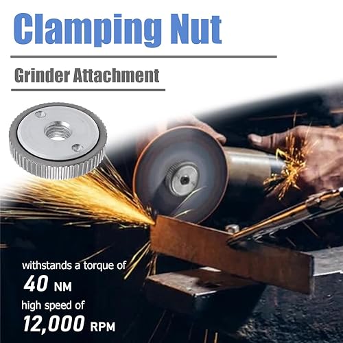 Miniatura 2 de Mesee Tuerca de liberación rápida para amoladora angular, amoladora angular M14 Tuerca de bloqueo Brida de sujeción rápida Placa de presión Máquina