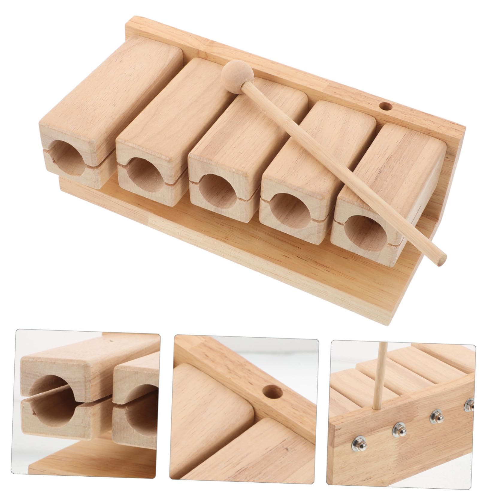 Yardwe Strumento Orff in Legno a Cinque Toni con Mazza, Strumento di Percussione Educativo per Ragazzo Ragazza in Età Prescolare, Suono Naturale e Risonante per Apprendimento Interattivo