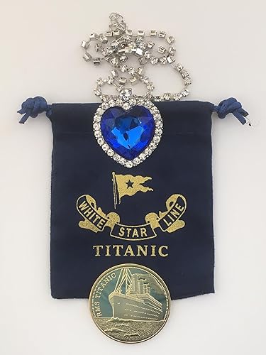 Miniatura 2 de Titanic Heart of the Ocean Necklace Fake Gold Coin Titanic Gifts