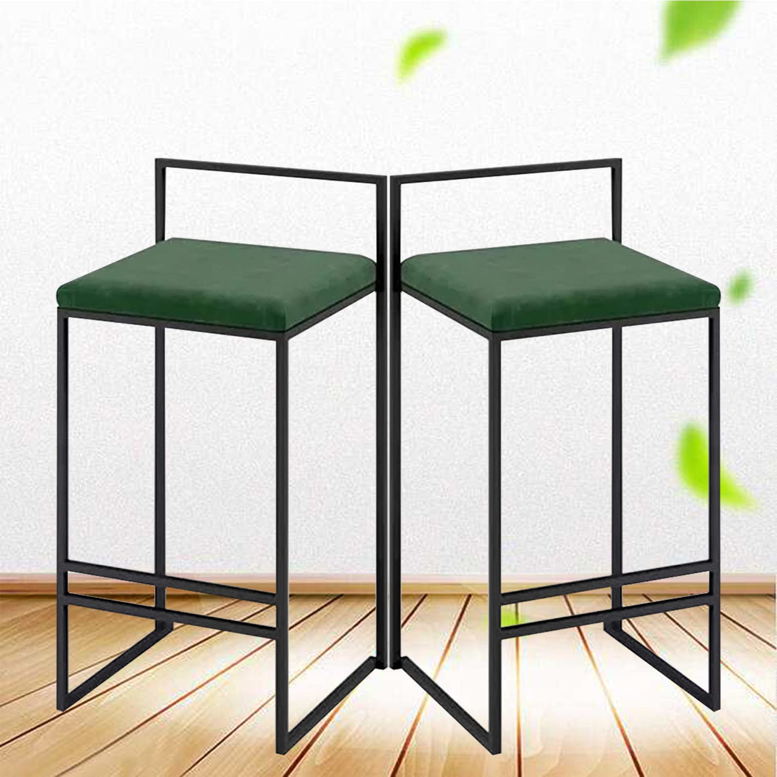 Tabourets de bar 66 cm lot de 2 chaise de comptoir cuisine avec dossier haute