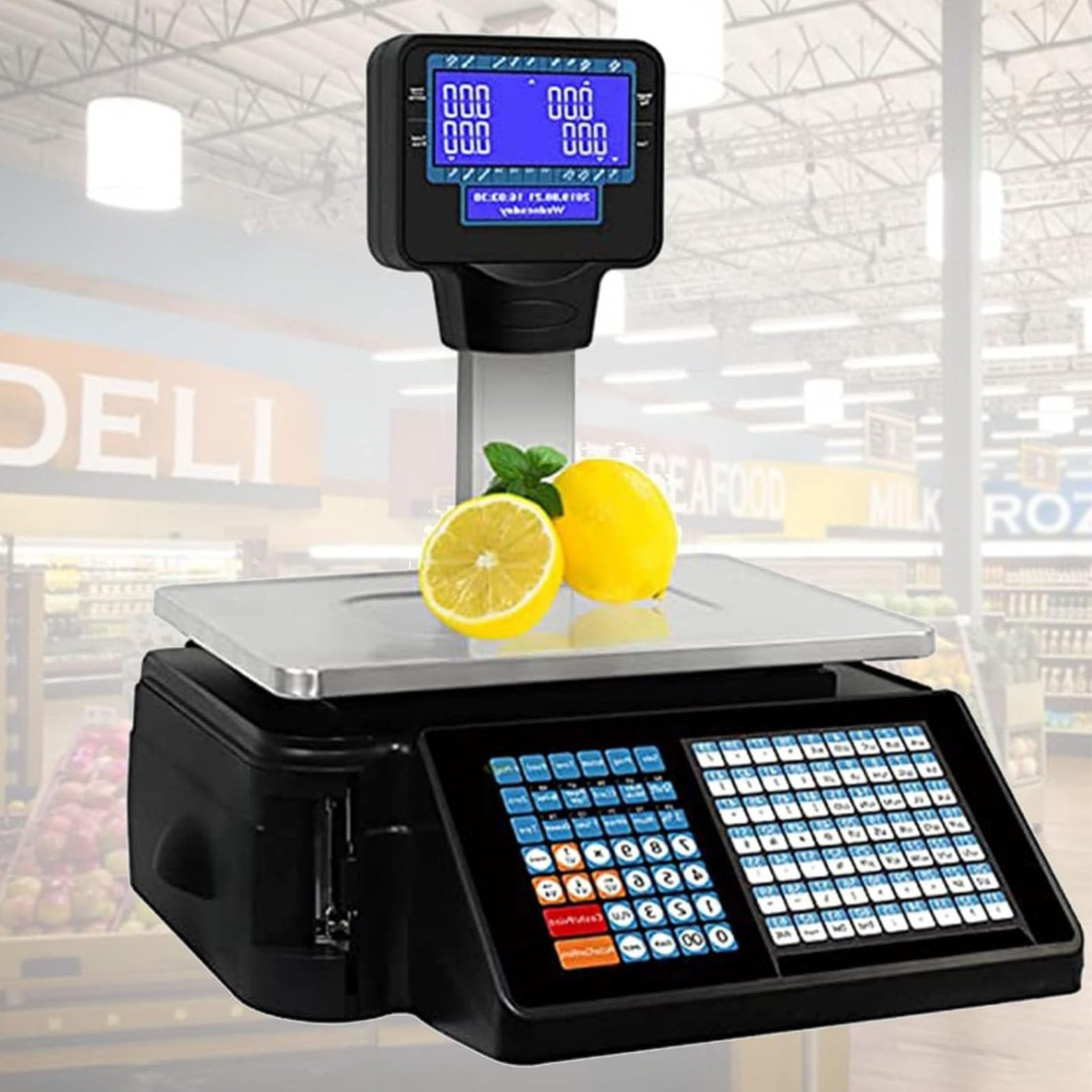 Bilancia di Controllo del Peso con Stampa Digitale delle Etichette dei Prezzi, calcolo elettronico di Tipo a palo, Doppio Display LCD, Stampa per Negozi e supermercati