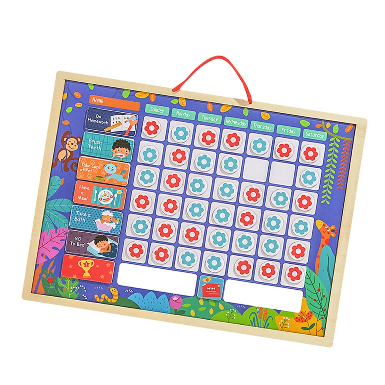 Tabla de Recompensas Estándar Hábitos y Conducta de Madera para Niños
