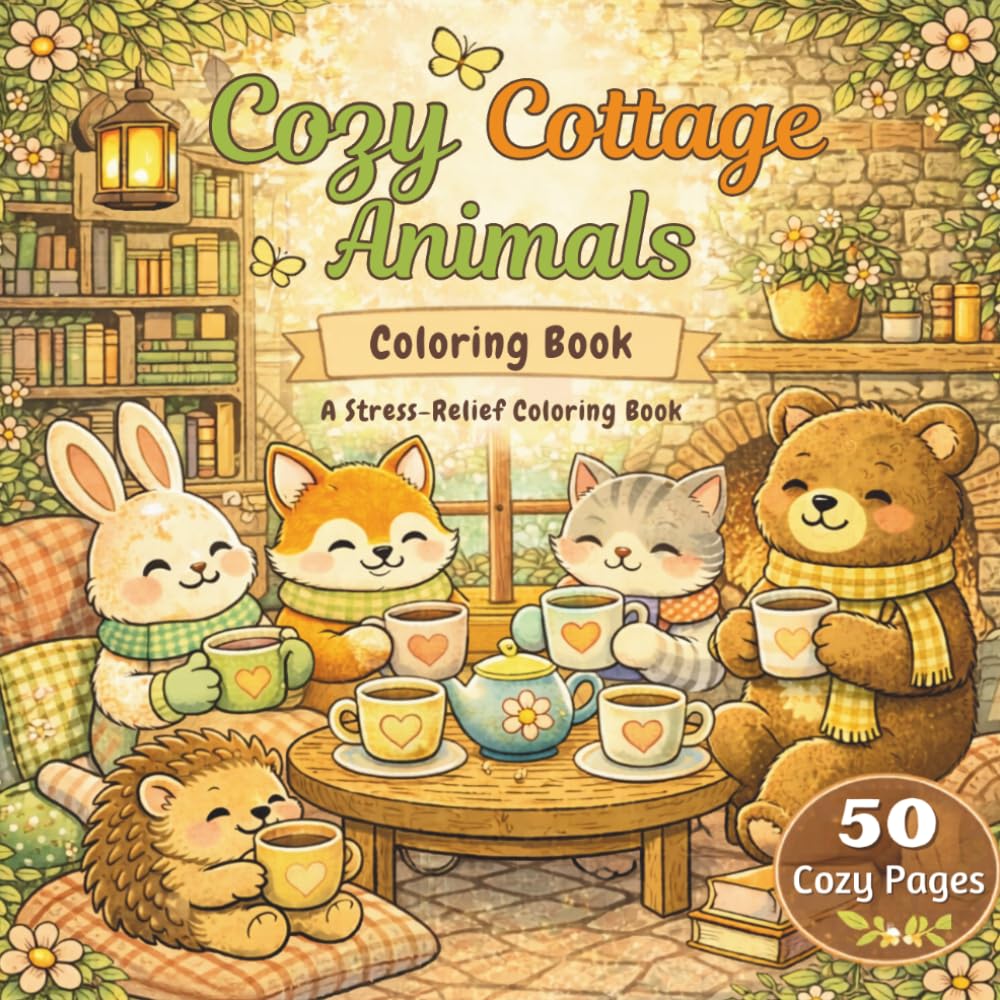 Cozy Cottage Animals Coloring Book: Cozy Cottage Animals Coloring Book for Adults – Cute Animal Coloring Pages with Cottagecore Scenes & Calming ... Special Series for Moms and Young Adults)