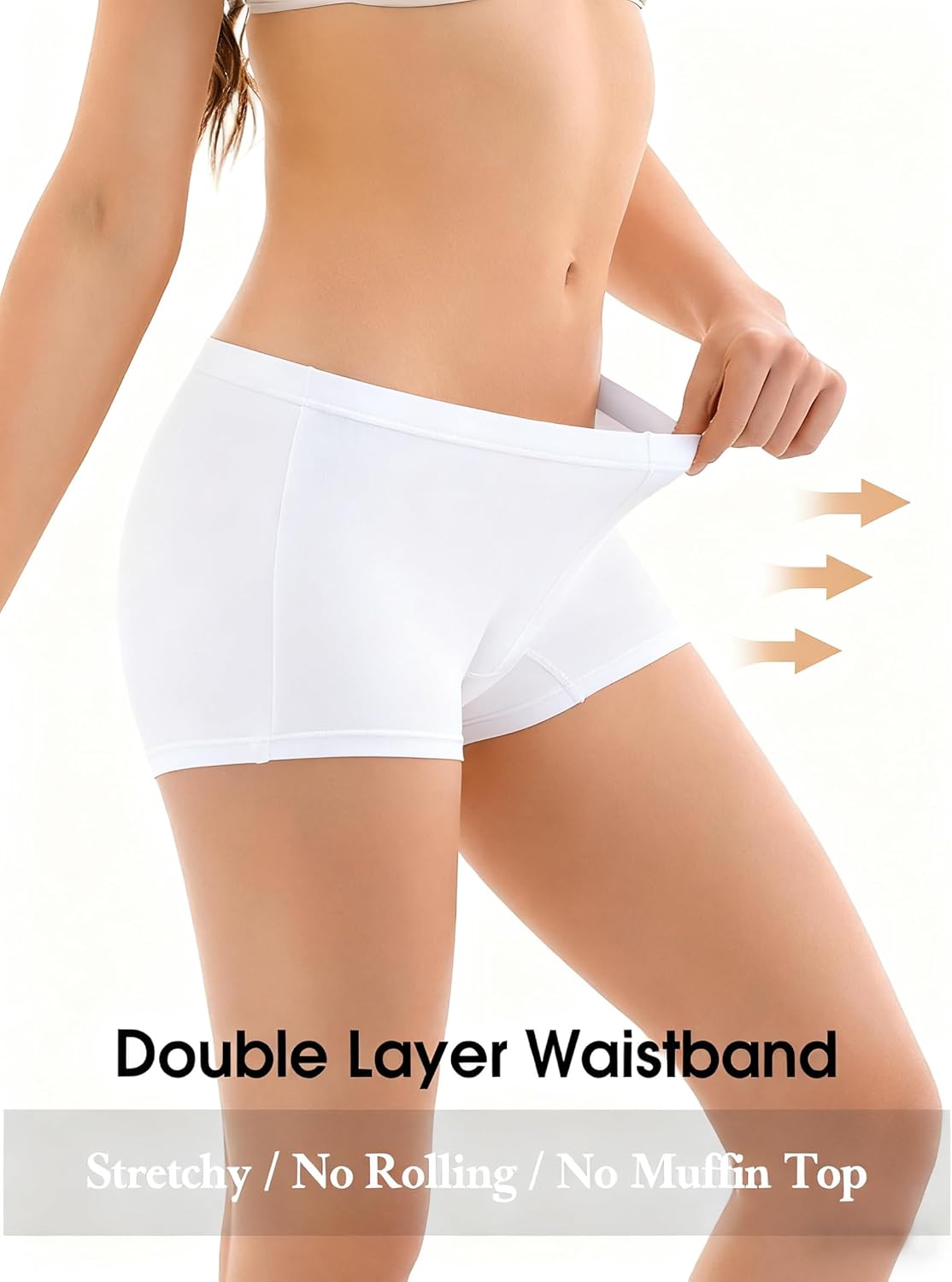 4 Pack Women's Cotton Boyshorts Panties Boxer Briefs for Ladies Full Coverage Underwear - Image 5