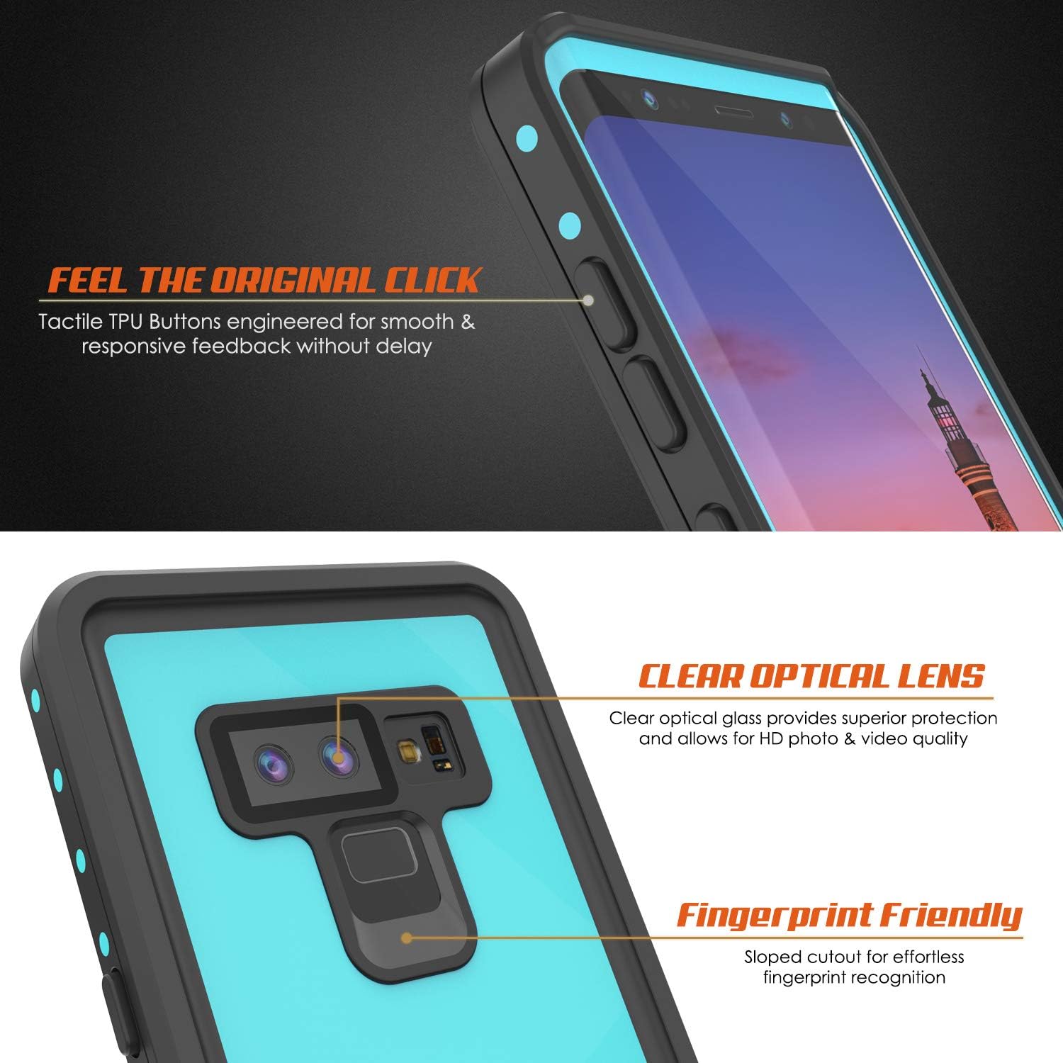 Black Friday - 60% OFF Galaxy Note 9 Waterproof Case, Punkcase [StudStar Series] [Slim Fit] [IP68 Certified] [Shockproof] [Dirtproof] [Snowproof] Armor Cover for Samsung Galaxy Note 9 [Teal]