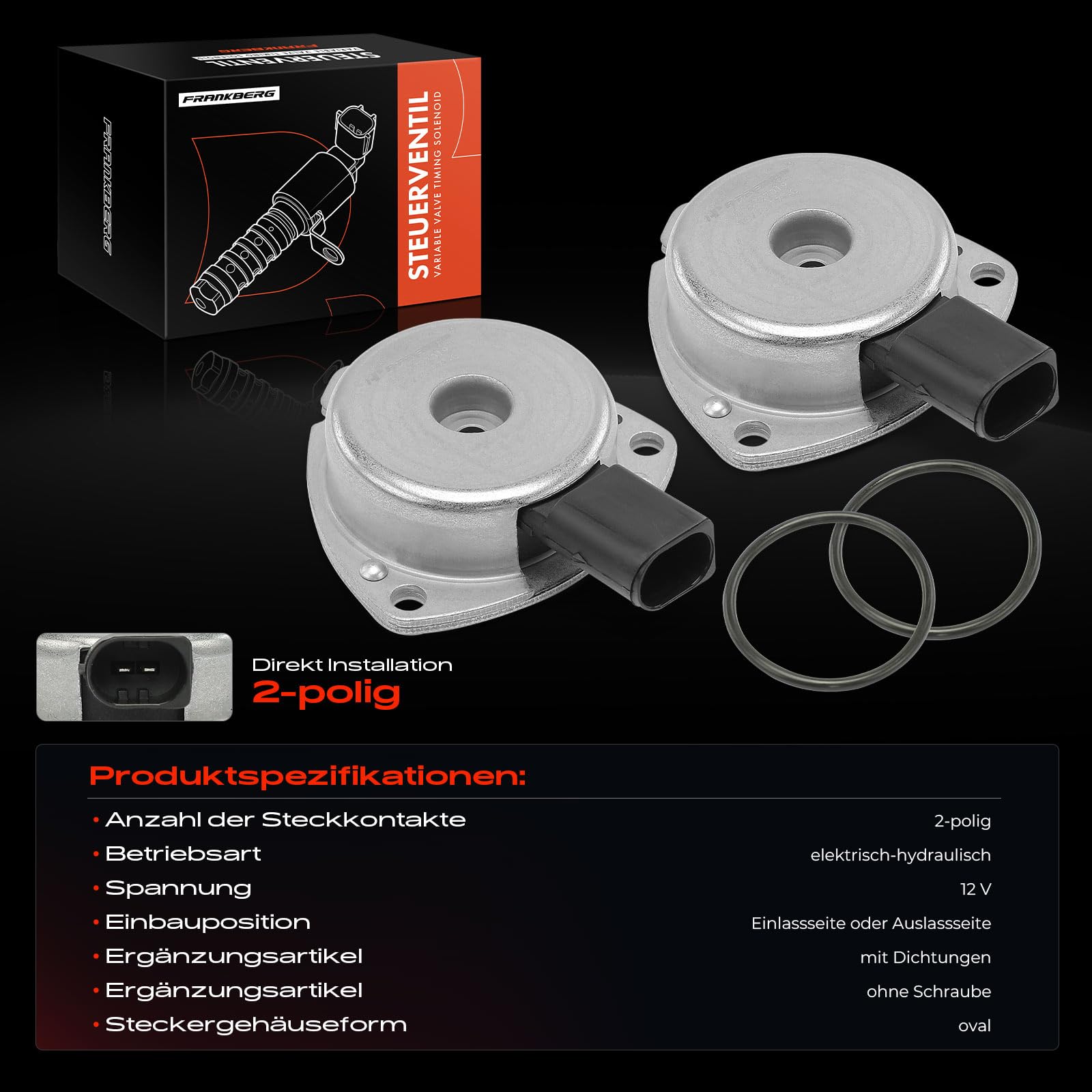 Frankberg 2x Zentralmagnet Nockenwellenversteller Kompatibel mit C-Klasse W203 C180 C200 C230 1.8L 2002-2007 E-Klasse W211 E200 1.8L 2006-2008 Replace# 2710510177