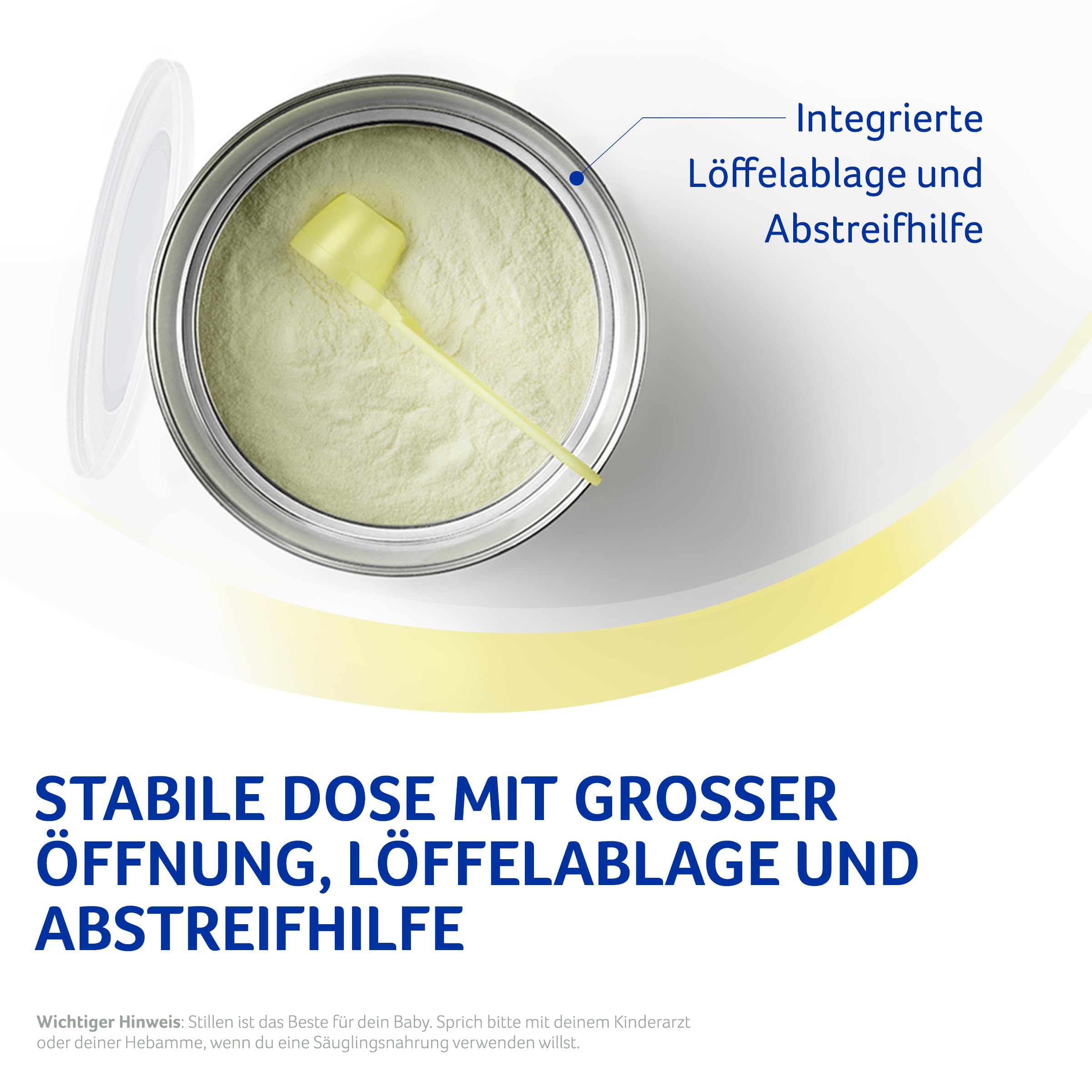 BEBA 1 - Anfangsmilch von Geburt an, Nur Laktose, Ohne Palmöl, Ohne Fischöl, Babynahrung, Baby-Milchpulver, 6er Pack (6 x 800g)