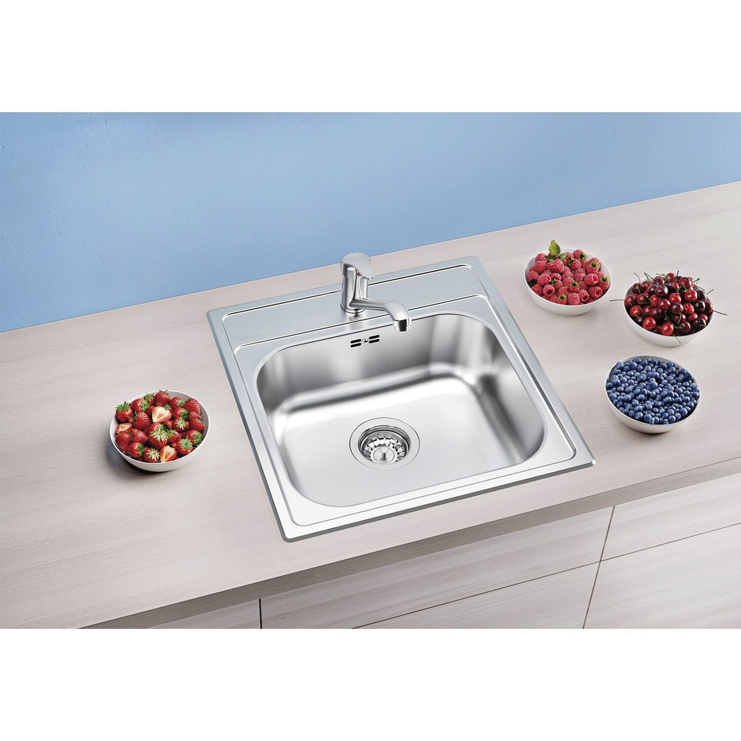 Blanco 525322 | Évier de cuisine en acier inoxydable DANA 45 | Couleur/Finition : Acier brossé
