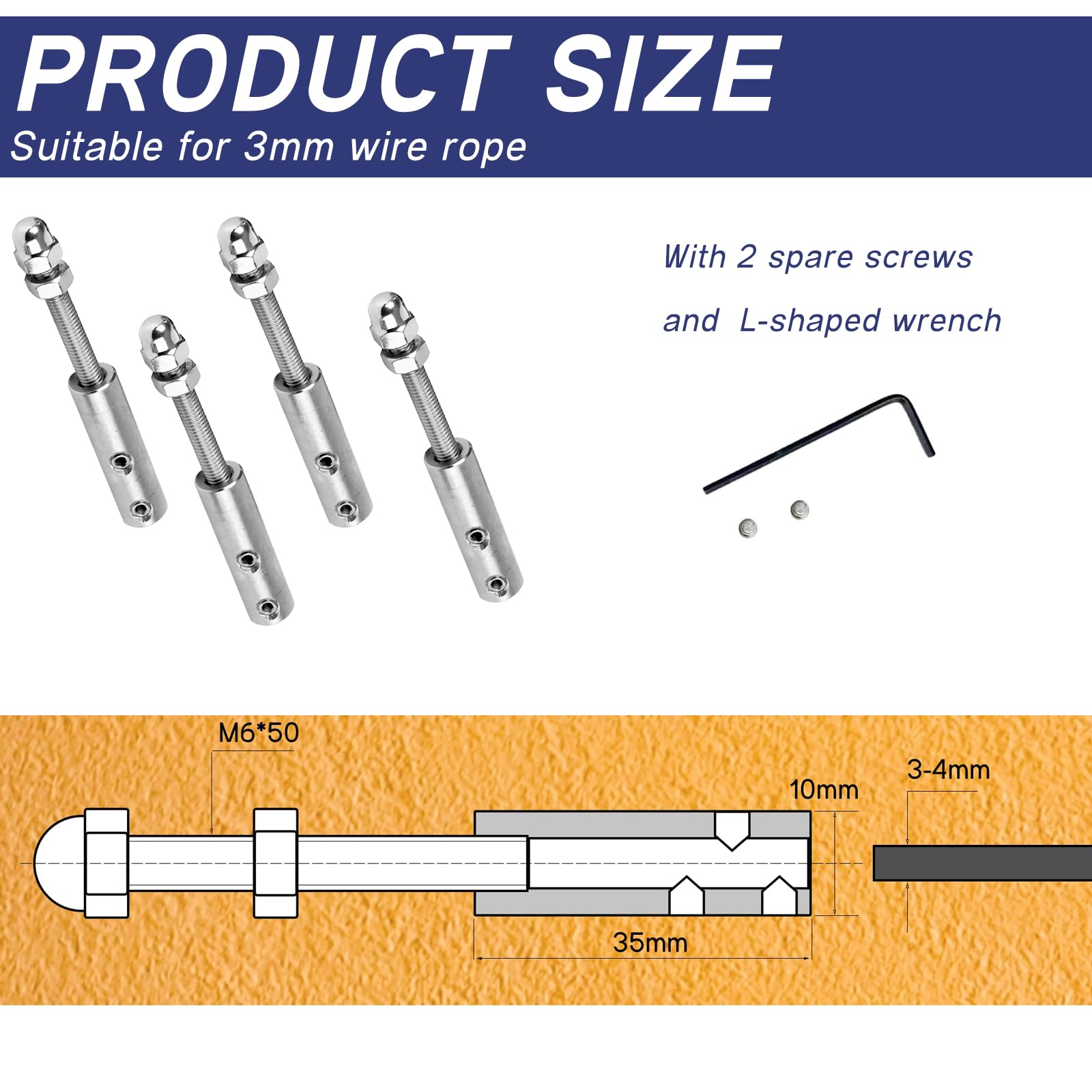 Lot De 10 Tendeurs De Fil Réglables En Acier Inoxydable - Double Crochets - M5 - Linxor - Gamm Vert