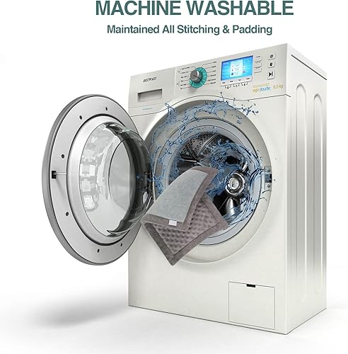 Miniatura 6 de PAGGED Almohadilla gris XL para jaula para perros de 42 x 28 pulgadas, espuma viscoelástica, cama para perrera grande, de franela suave, lavable,