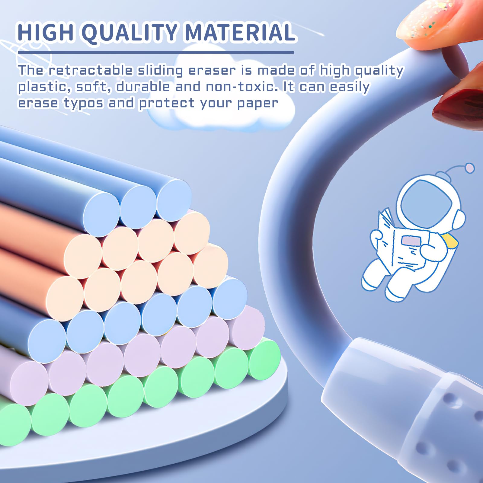 Lot De 4 Gommes Rétractables Stylo Gomme Précis Pour Dessin