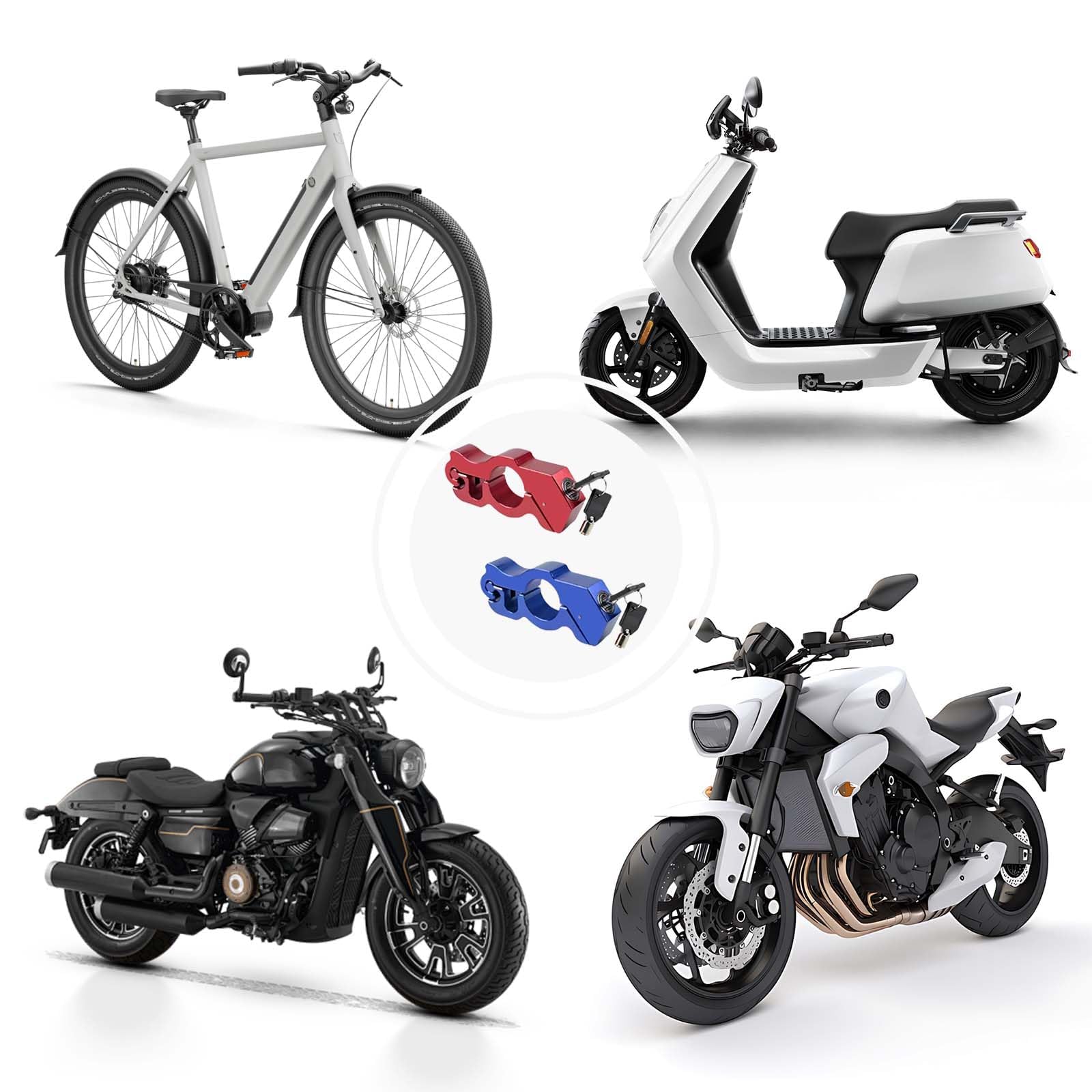 2 pièces Antivol de poignée,Antivol de sécurité pour Guidon,Antivol de Frein,Antivol de Frein de Moto,Antivol de Moto Universel,Antivol de Guidon de Moto,Convient aux Scooters, vélos, Motos