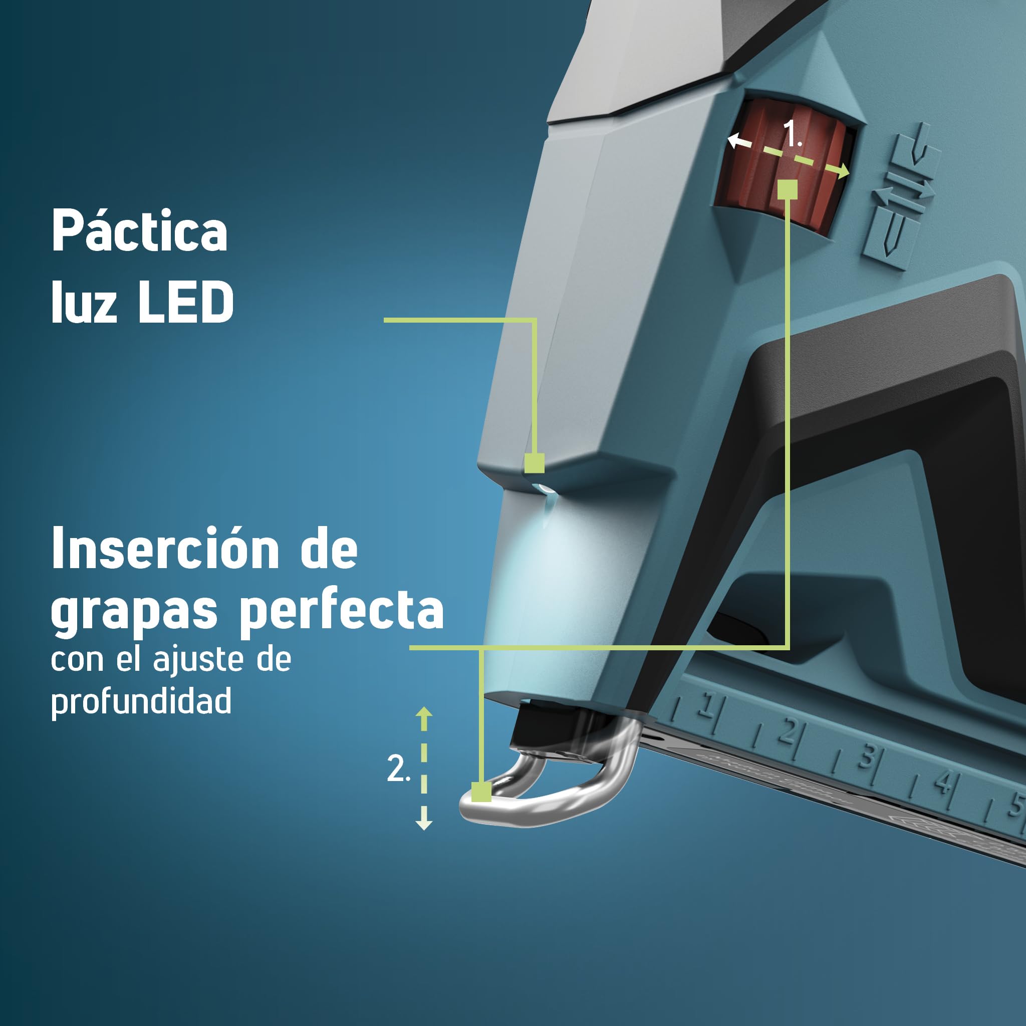NOVUS TOOLS Juego de grapadora de batería J-551 con 9.800 grapas, para grapas de alambre plano de 6-14 mm y clavos de 16 mm, compatible con batería CAS de iones de litio de 18 V, sin batería