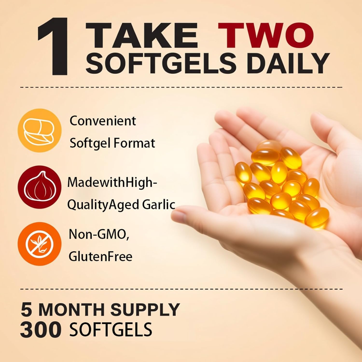 Elare Aged Garlic Extract, 7500mg Organic Garlic Capsules Supplement, Potent Heart & Immune Support Supplement, Non-GMO, Odorless Formula, 300 Softgels (1) - Image 3