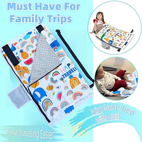 Miniatura 3 de Cama de avión para niños pequeños, extensor de asiento de avión para niños, cama de viaje portátil para niños, esencial de viaje para niños, cuna de
