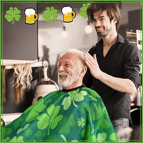 Miniatura 78 de FEBSNOW Capa de peluquero impermeable profesional para corte de cabello, cepillo para corte de pelo, verde militar, kit de peluquería para barba