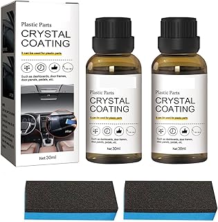 Plastic Parts Crystal Coating, Plastic Parts Crystal Coating for Car, Plastic Parts Refurbish Agent with Spong 30ML
