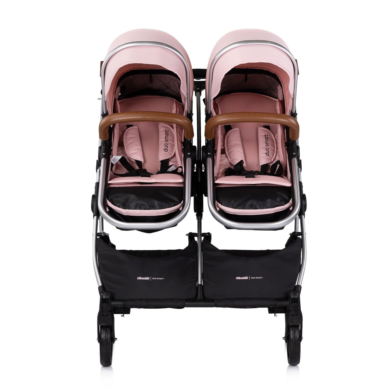 DUO SMART Cochecito para gemelos o niños de edades cercanas ancho 79 cm Rosa sin cosy