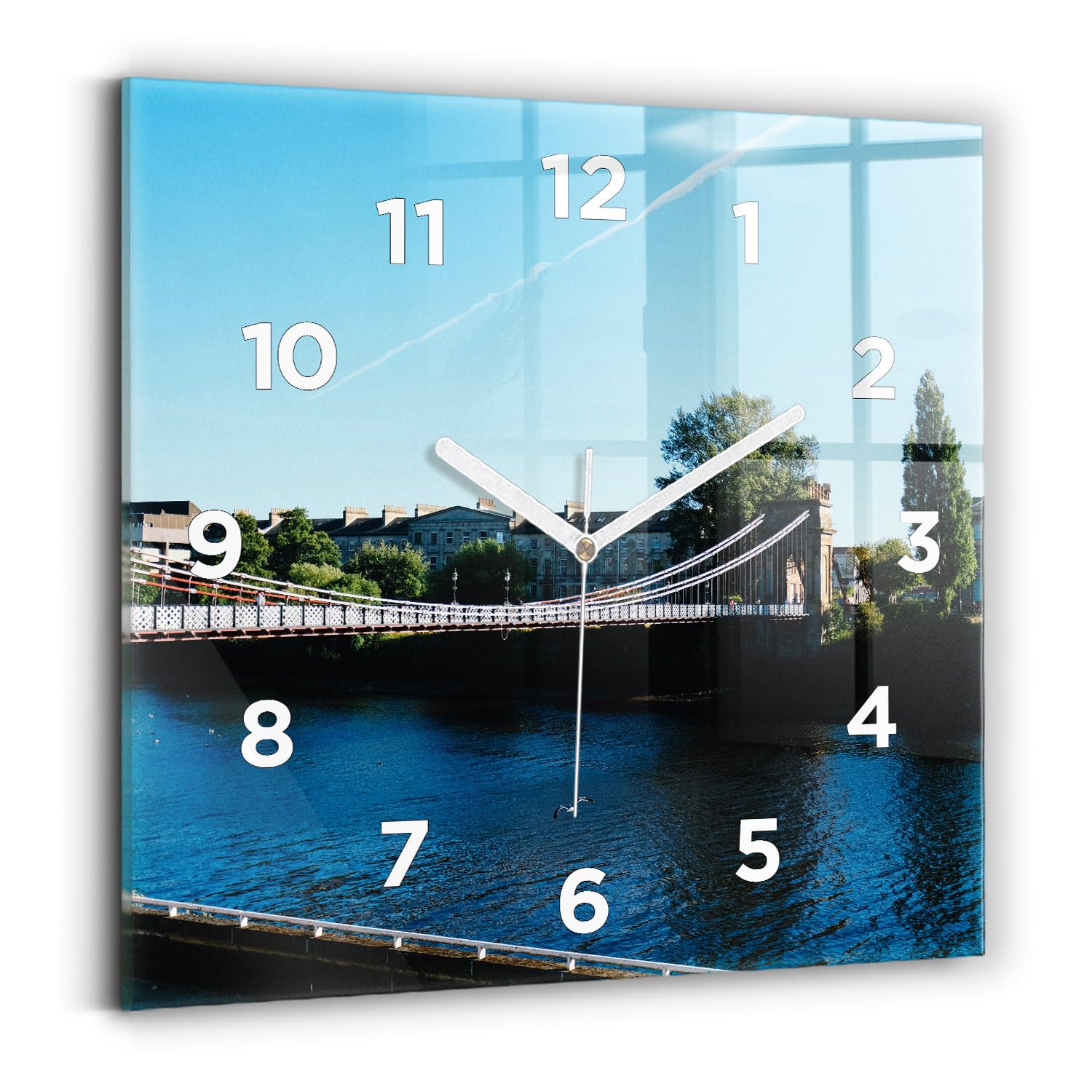 Horloge numérique analogique carrée 30x30 cm Southportland Scotland Wallfluent