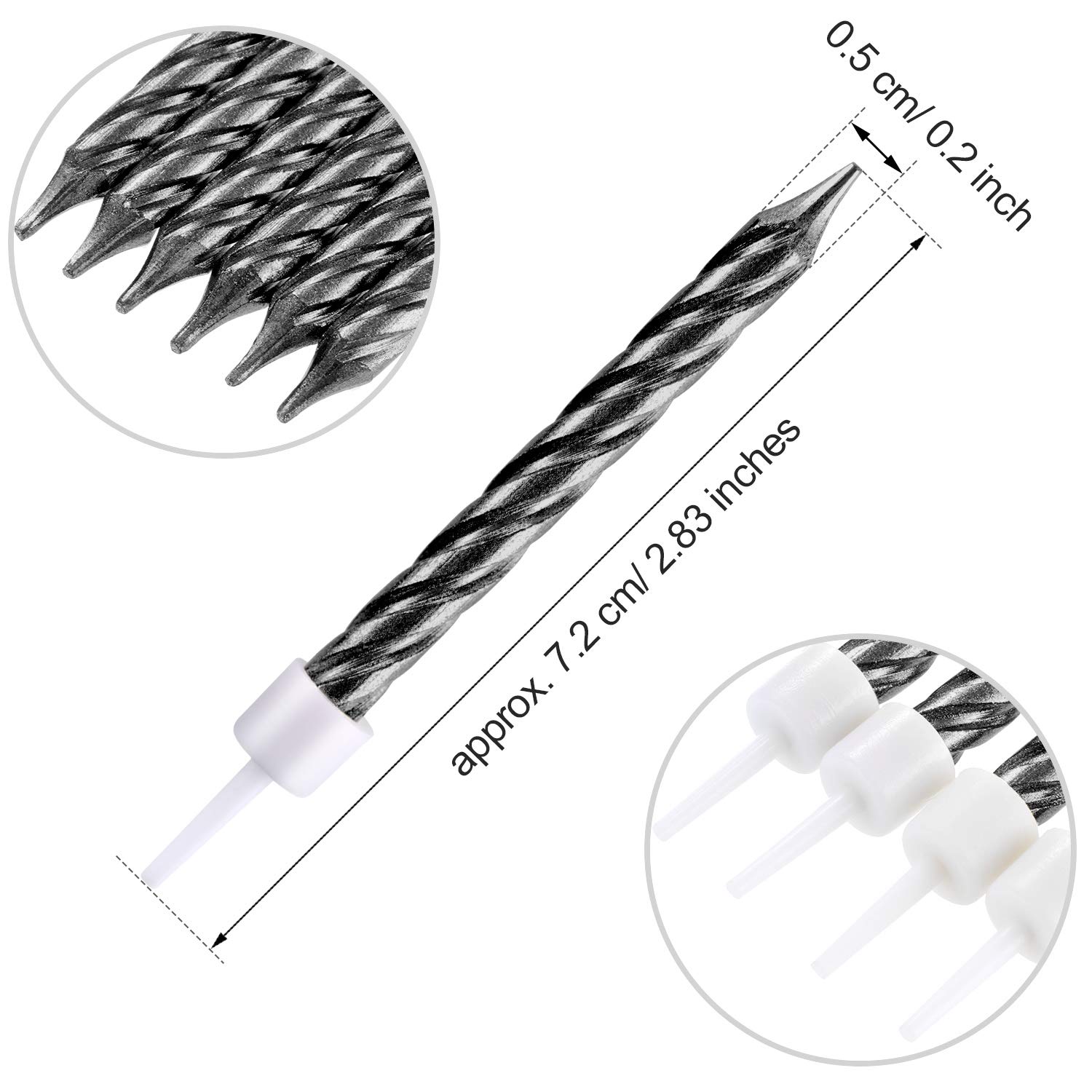 Bougies à Gâteaux Métalliques Courtes Et Fines Bougies à Gâteaux En