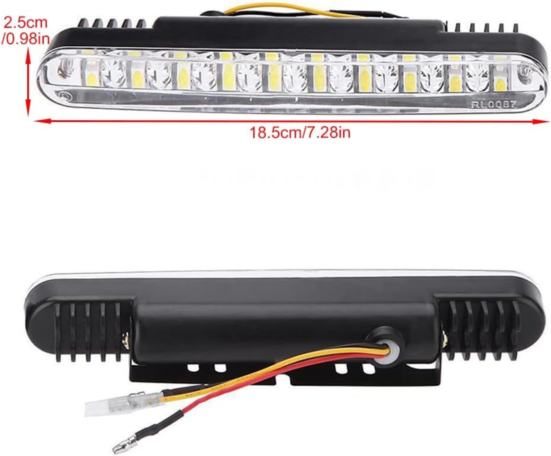 Mistlampen Światła 2 szt. Światła do jazdy dziennej samochodu DRL Dla SUV ciężarówki 12V bursztynowo-biała listwa oświetleniowa przeciwmgielna do jazdy ze streamerem