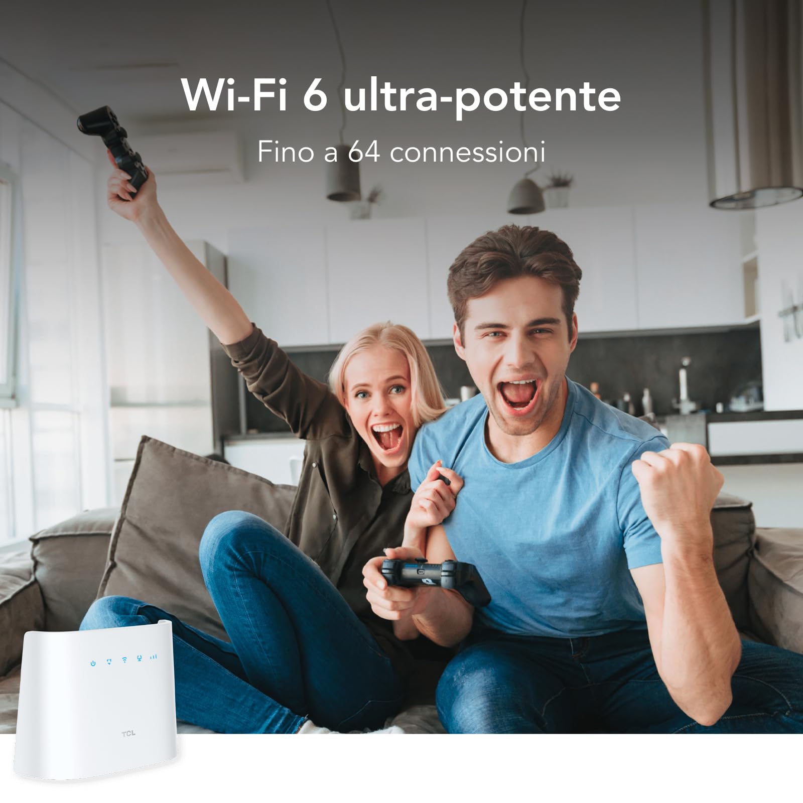 TCL LINKHUB HH132-4G LTE CPE ad alta velocità con Wi-Fi a doppia banda, fino a 600 Mbps in download, fino a 64 connessioni di dispositivi
