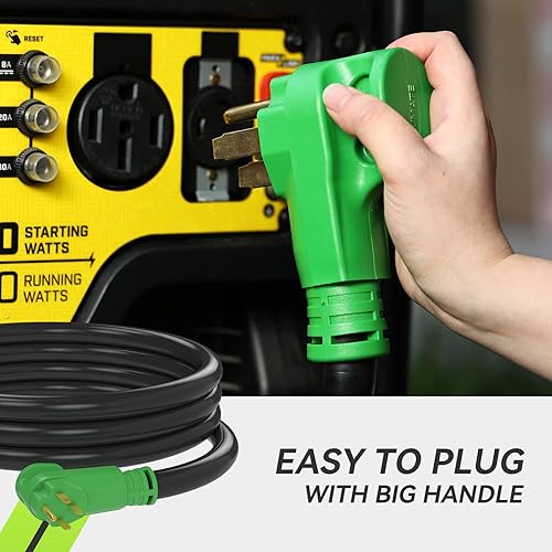 Vista 13 de RVMATE Cable de extensión para generador de 3 clavijas y 30 amperios, 20 pies, NEMA L5-30P/L5-30R 125V SJTW Jacket