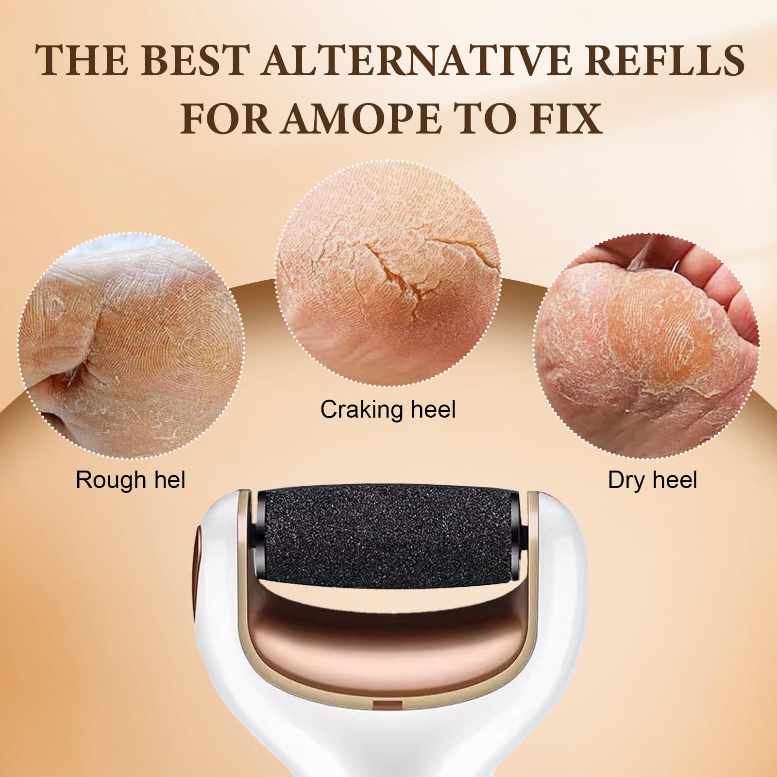 12 Piezas Repuesto para Eliminar Callos Compatible con Scholl,Rollos de Repuesto Compatible con Scholl Velvet Smooth, Kit de Cuidado Pies para Eliminación Costras y Pedicura