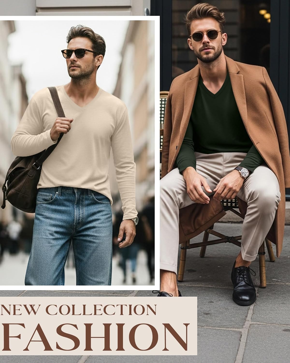 Ficerd 3 Pack Big and Tall Shirts for Men V Neck Cotton Long Sleeve Tee L-7XL Casual Loose Tops Oversized Basic T Shirts - Image 5