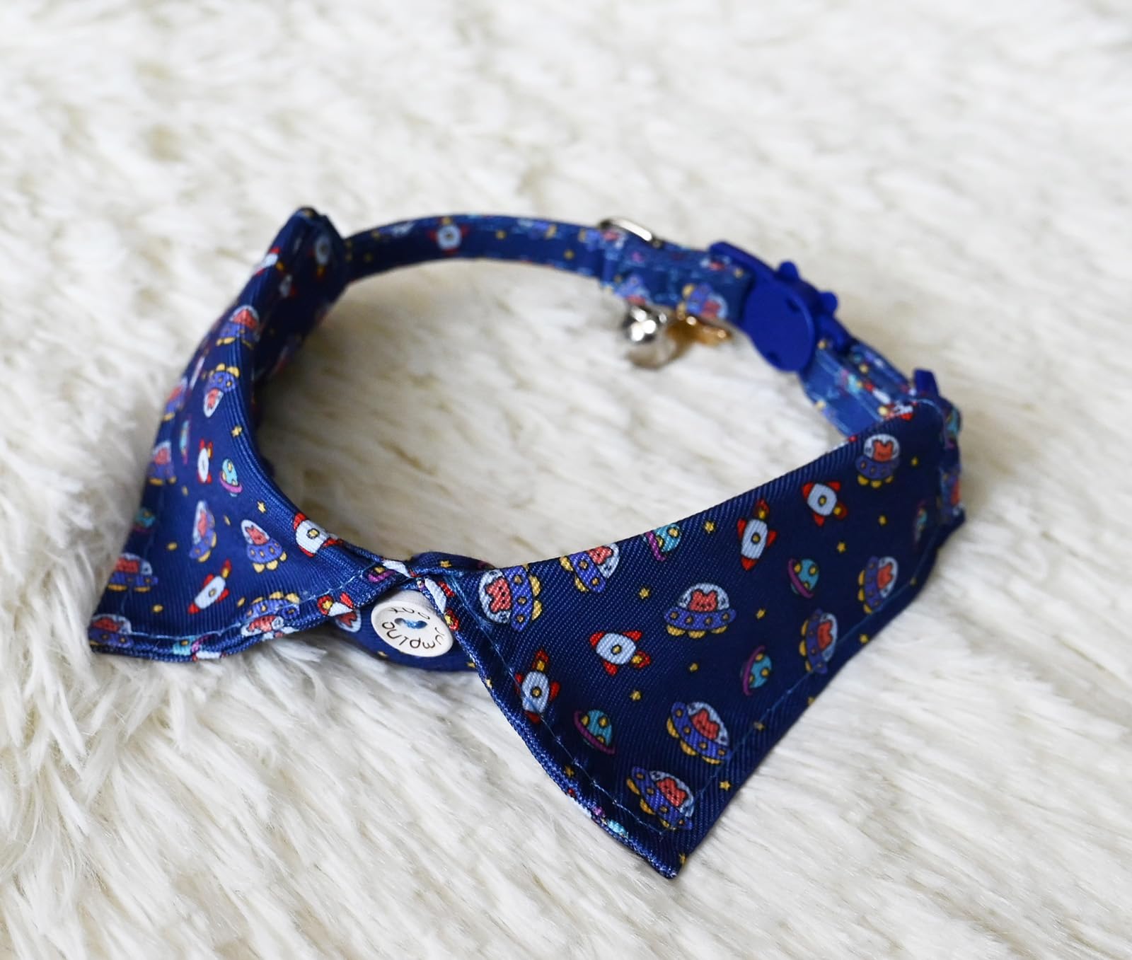 BT Bear Cute Style Small Dog Collar with Bell Adjustable Quick Release Cat Collars for Small Dogs Puppy,Dark Blue - Image 4
