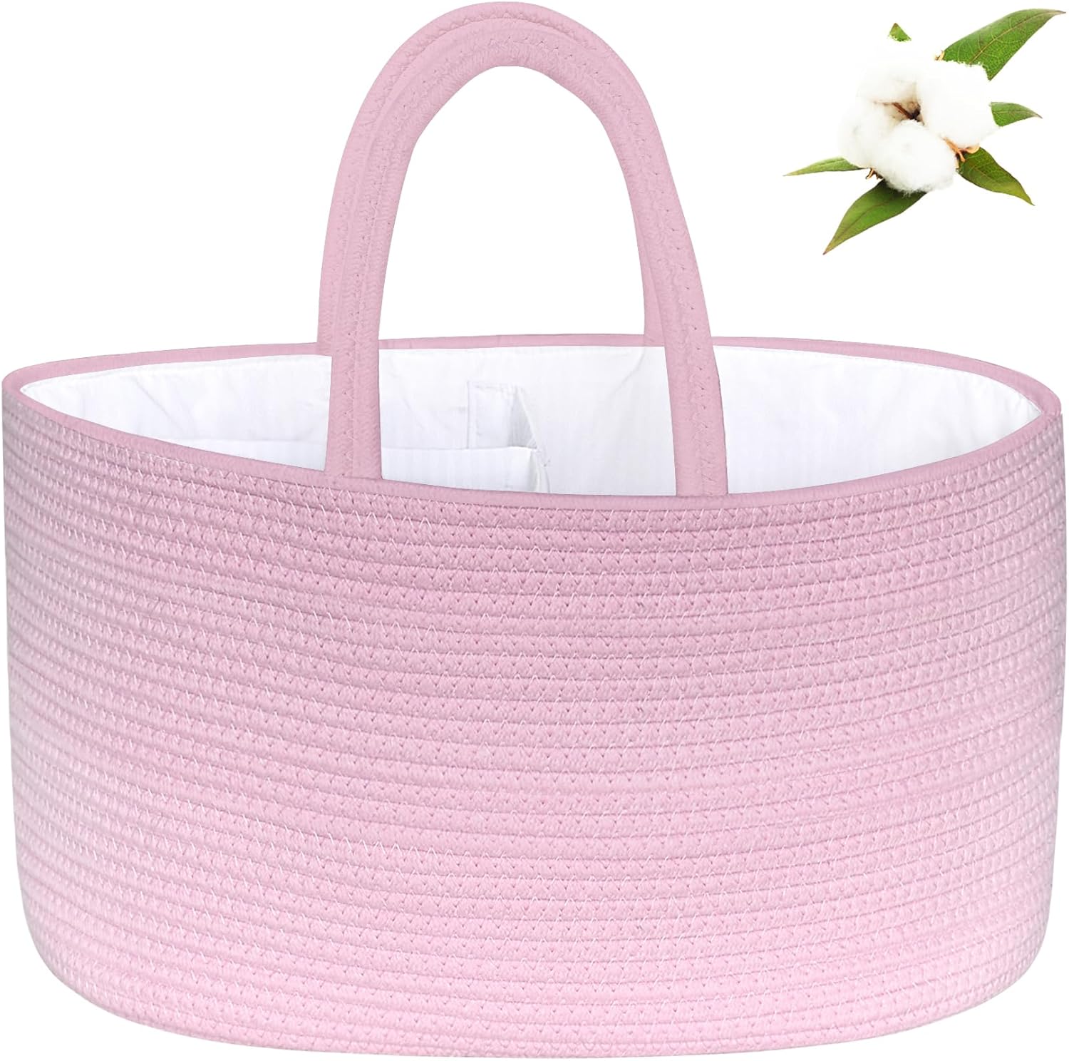 ABenkle X-Large Diaper Caddy Organizer - Cotton Rope Nursery Storage Basket for Baby Essentials, Boys & Girls Shower Gift, Changing Table Organizer