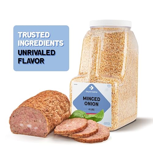 Miniatura 6 de Dependable Food Cebolla picada  Tarro de 4 libras  a granel, kosher, copos de cebolla deshidratados, conveniente condimento versátil para chefs,