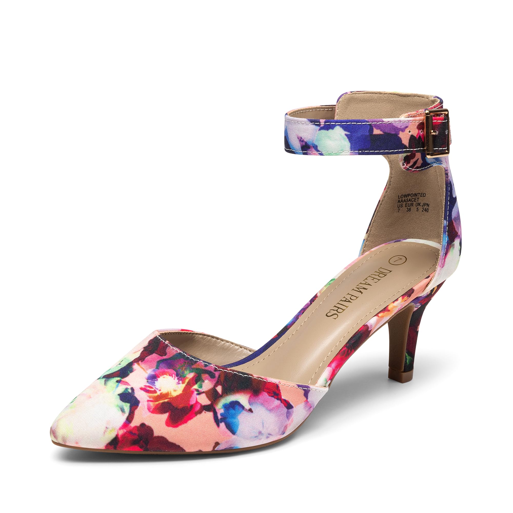 DREAM PAIRS Kitten Heel Low Heel for Women Closed Pointed Toe Pumps Wedding Party Sexy Dress Shoes Lowpointed