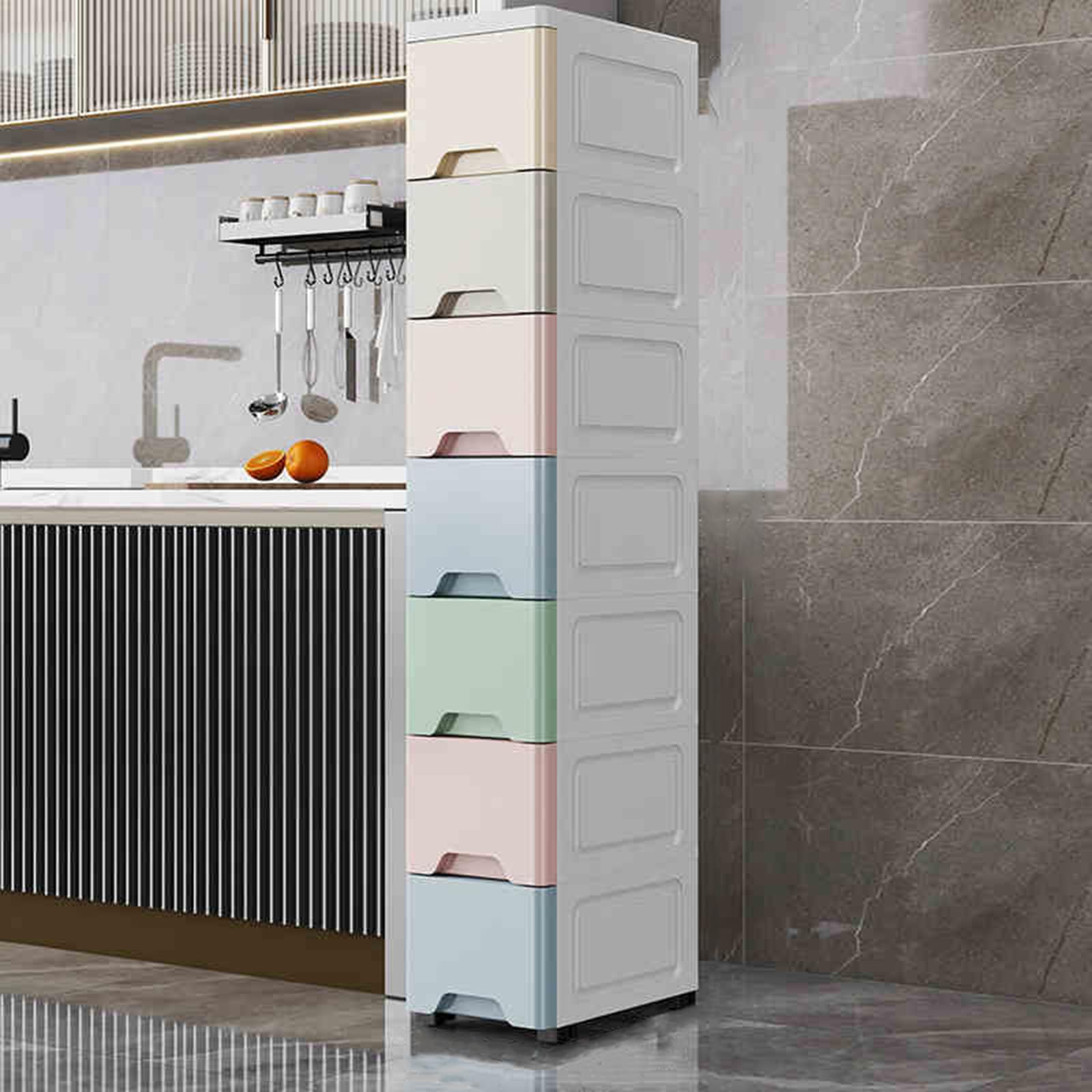 Bolsa de almacenamiento de baño estrecha para eliminar el desorden