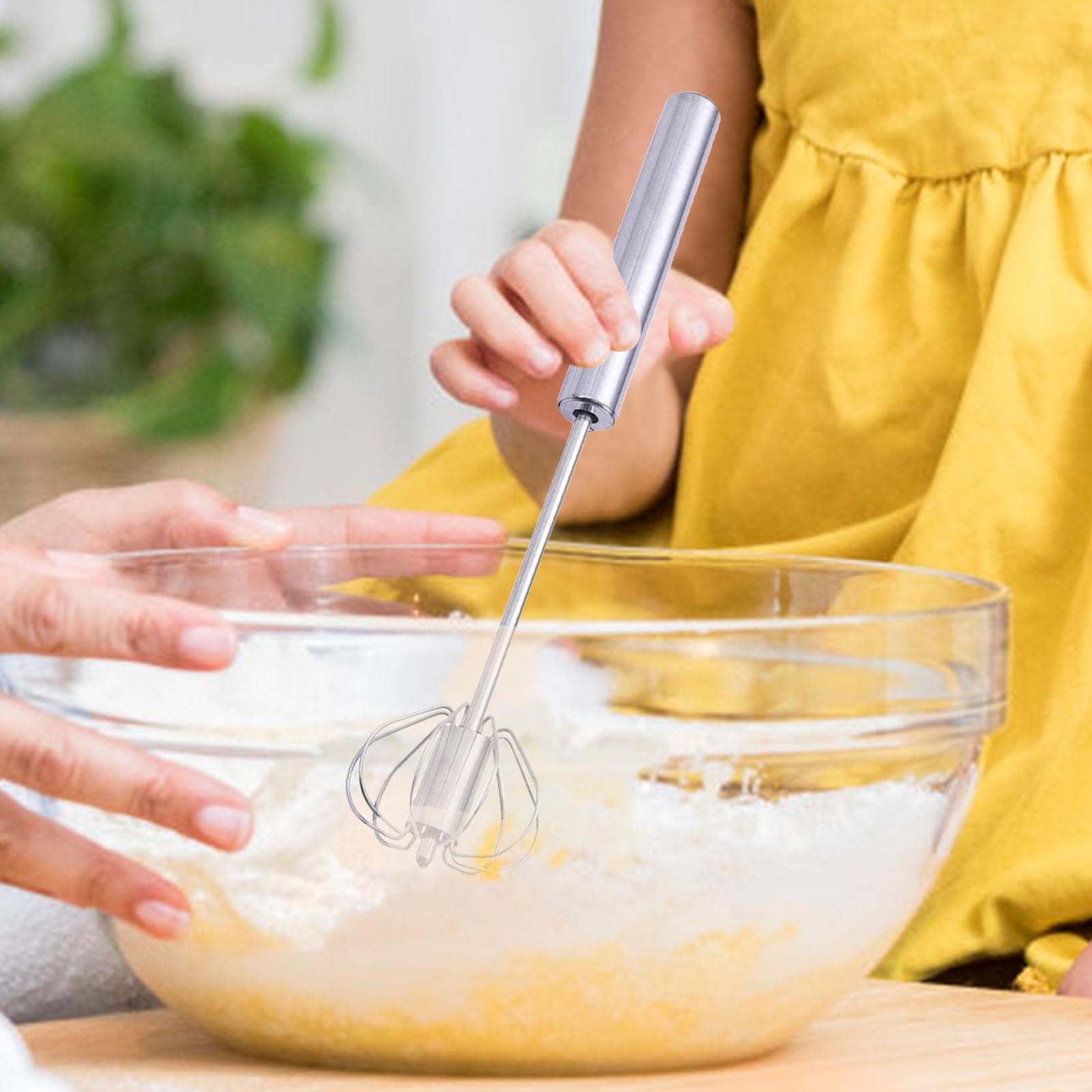 Frusta A Pressione Per Uova Acciaio Inox | Separatore Tuorlo | Battitore Semiautomatico | 10 Pollici - Foto 6