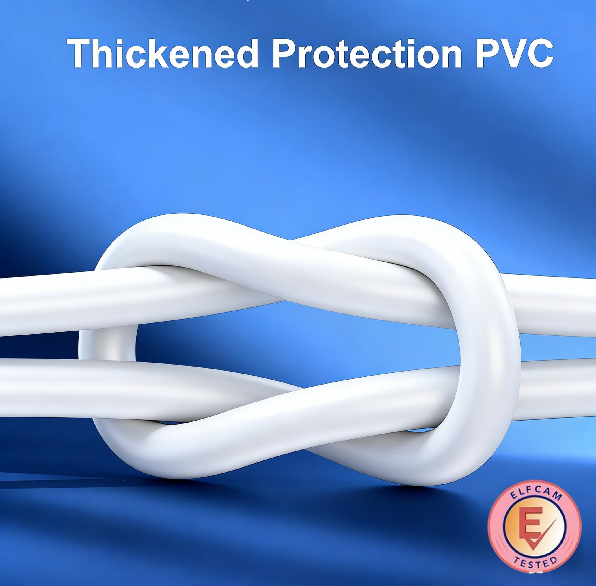 Elfcam – 0,5-Metrowy Kabel Ethernet RJ45 Cat 7, STP 100% Miedzi, 10 Gb/s 600 MHz, Okrągły Ekranowany Kabel Sieciowy, Kompatybilny z Dekoderami, Komputerami, Telewizorami i Konsolami – Biały