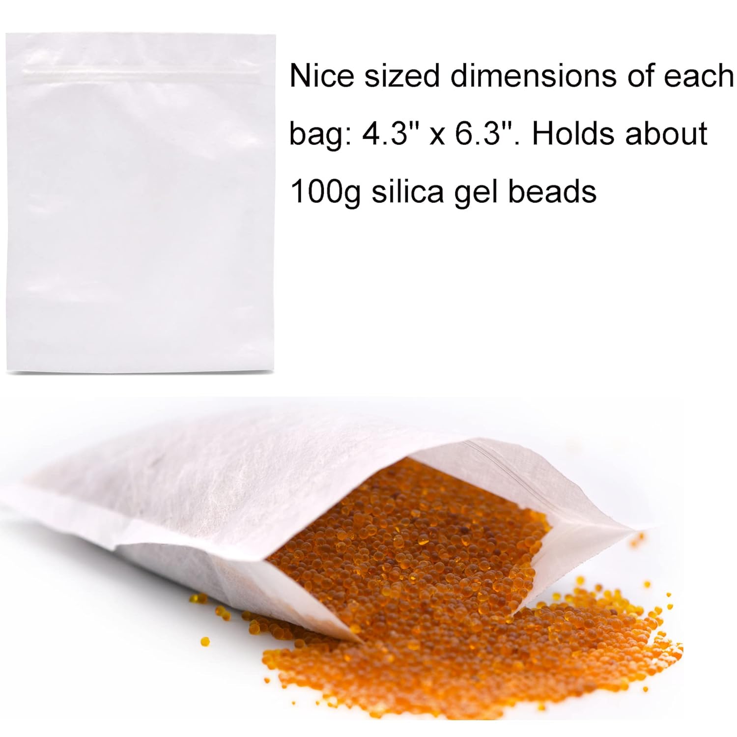 8LBS Premium Indicating Silica Gel Beads (Orange to Green), Reusable Desiccant Dehumidifier with 20pcs Resealable Nonwoven Zip Bags