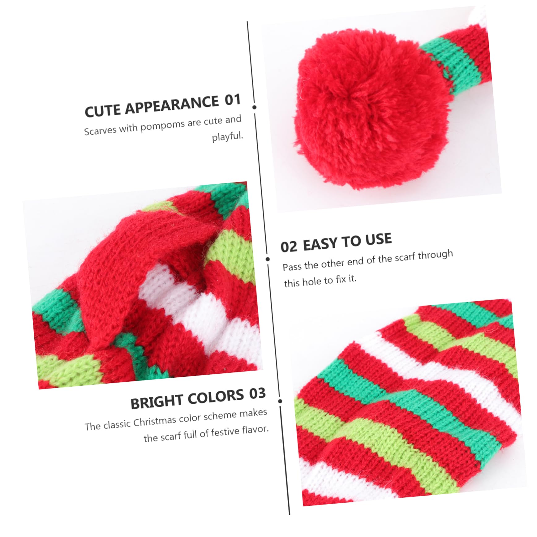 FOMIYES 3piezas Bufanda Navideña para Perros Accesorio De Invierno y Adorable Decoración Festiva para Mascotas para Caminatas y Celebraciones De Navidad