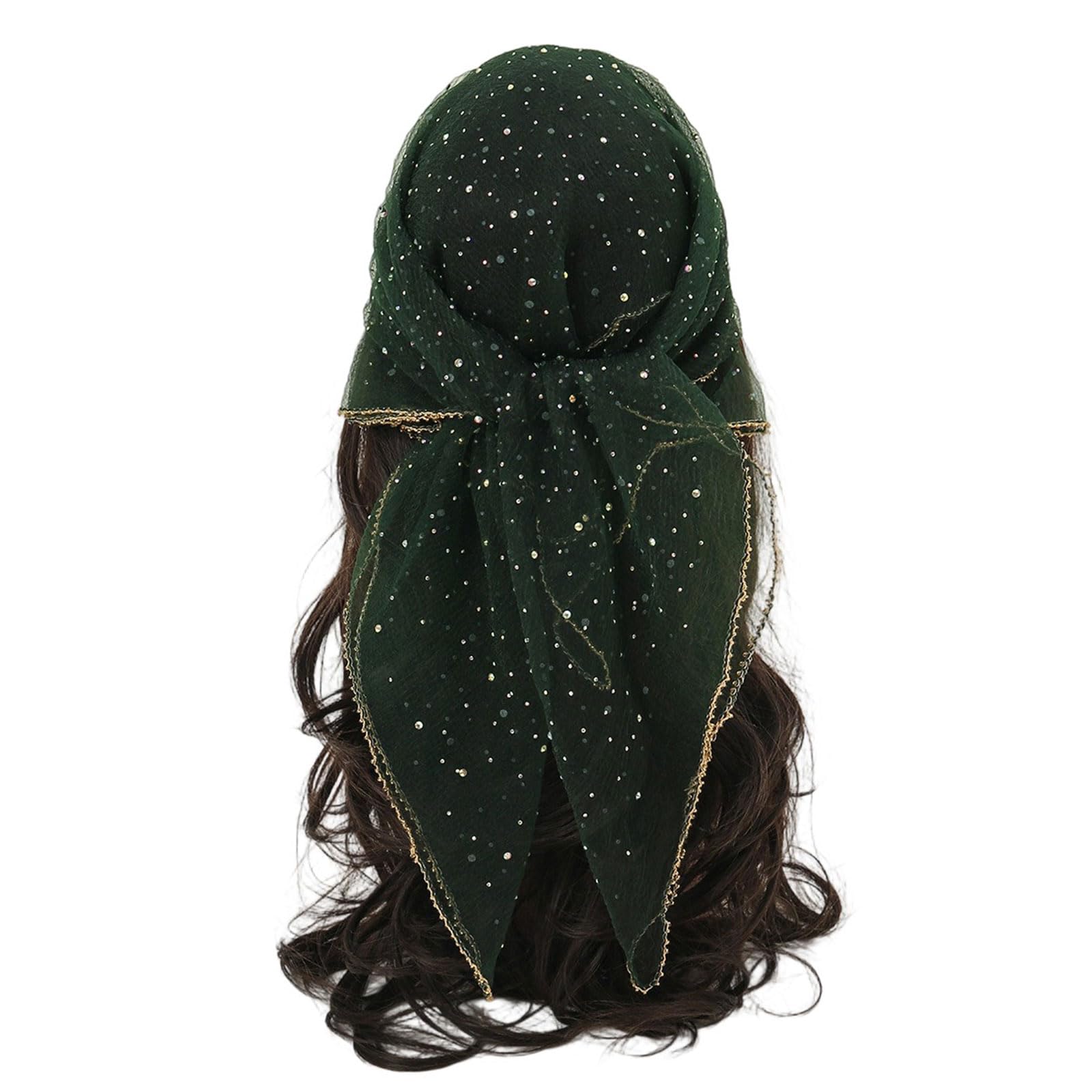 MICFENY Sparkling Gemstones Embellished Head Wrap Multiple Ways To Wear For Her Stylish Daily Wear