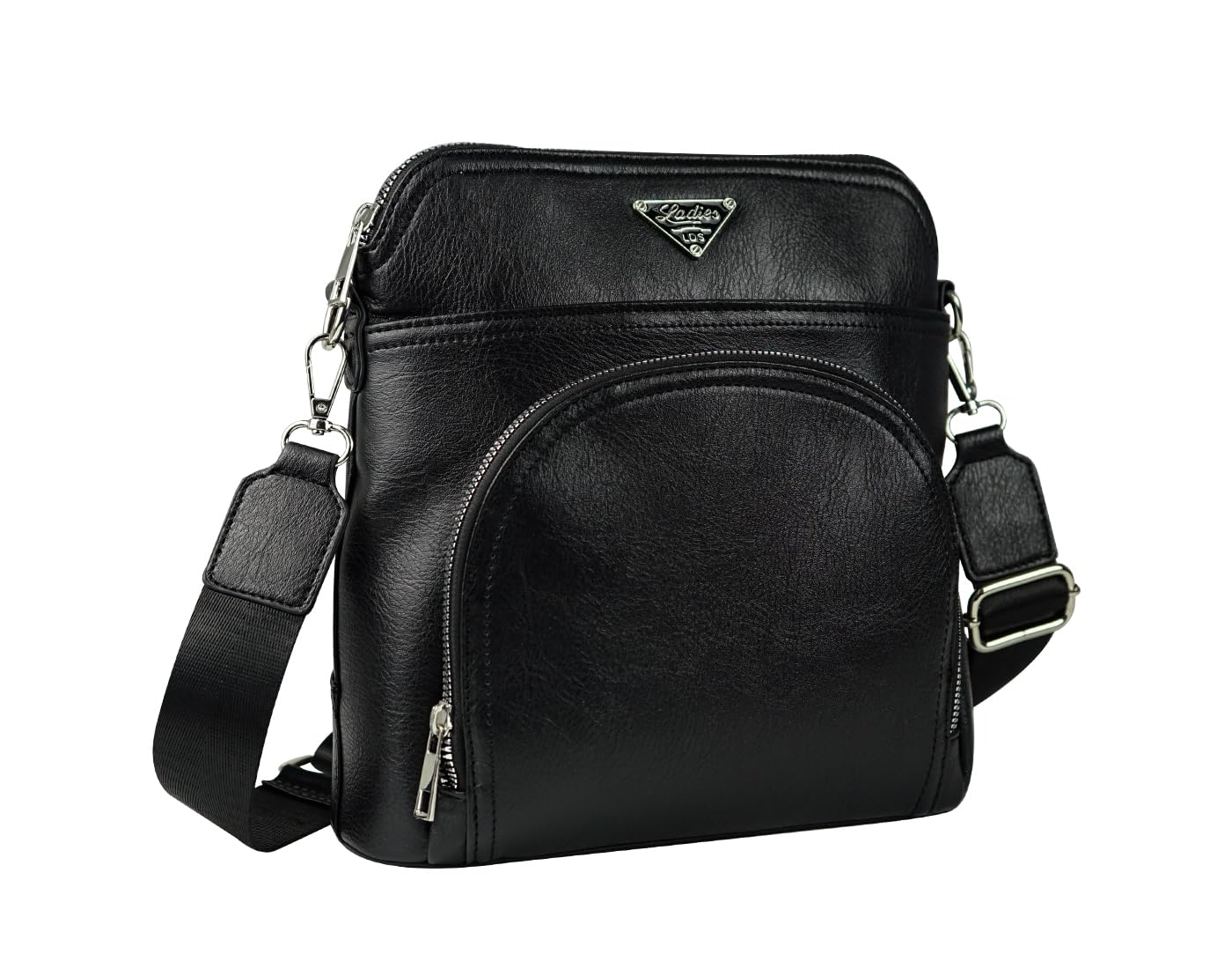 Leather Crossbody Bag For Women - Medium Size With Wide Adjustable Strap, Multiple Pockets, Matte Finish