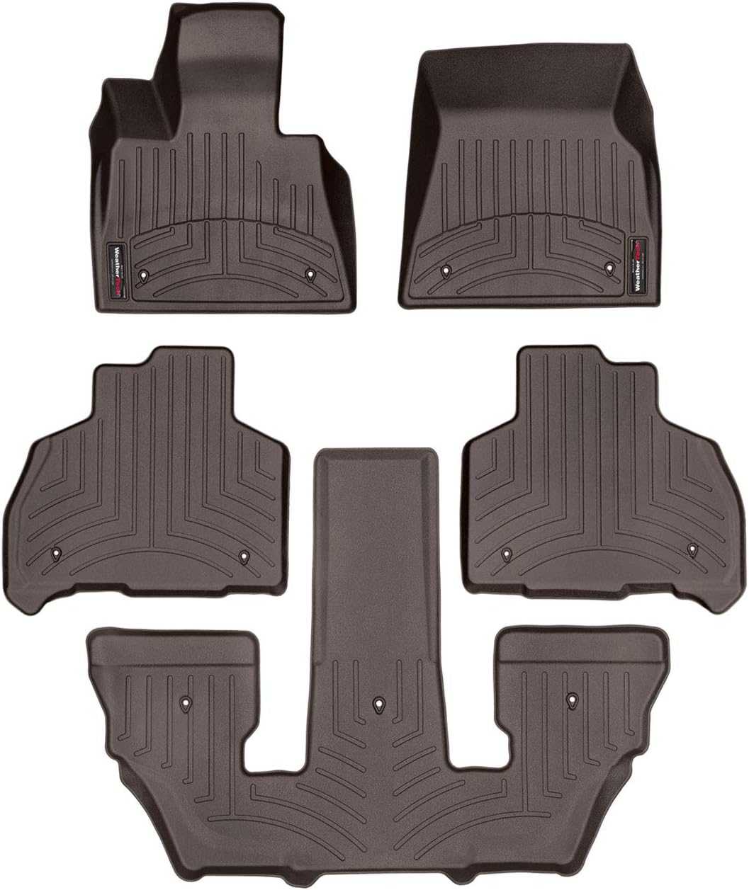 WeatherTech Custom Fit FloorLiners for BMW X7 M50i, Alpina XB7, X7 M60i - Full Set (441507-1-5-6), Black